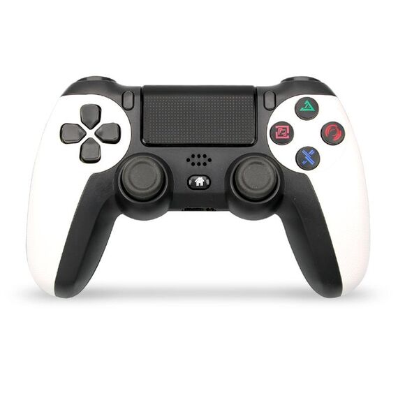KM048 Per PS4 Bluetooth Wireless Gamepad Controller 4.0 con barra luminosa (bianco elegante)