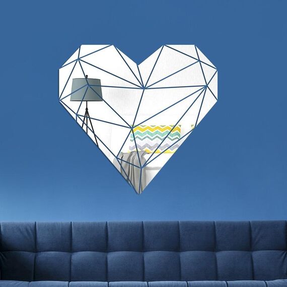 27 pezzi/set adesivi murali specchio acrilico a forma di cuore decorazione domestica specchio morbido (argento)