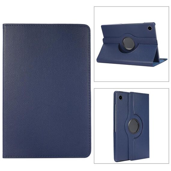 Per Samsung Galaxy Tab A9 Custodia per tablet in pelle con rotazione a 360 gradi Litchi Texture (Blu)