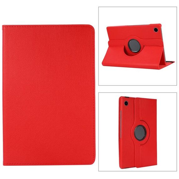 Per Samsung Galaxy Tab A9+ Custodia per tablet in pelle con rotazione a 360 gradi Litchi Texture (Rosso)