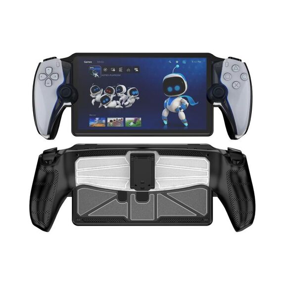 Per Sony PlayStation Portal Custodia protettiva in TPU + console di gioco per PC con supporto (nero)