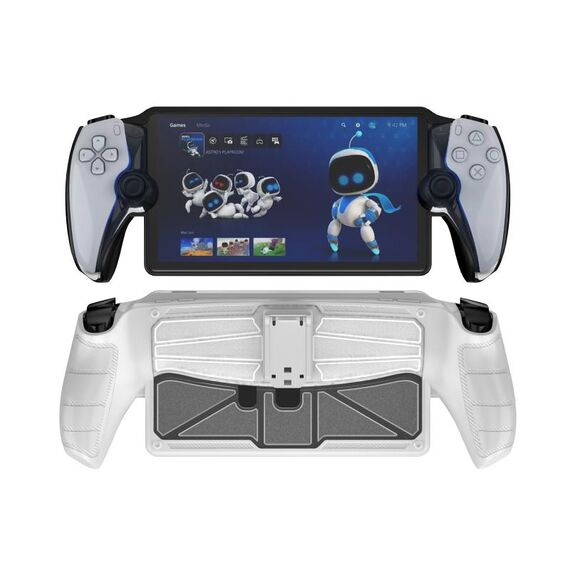 Per Sony PlayStation Portal Custodia protettiva in TPU + console di gioco per PC con supporto (bianco)