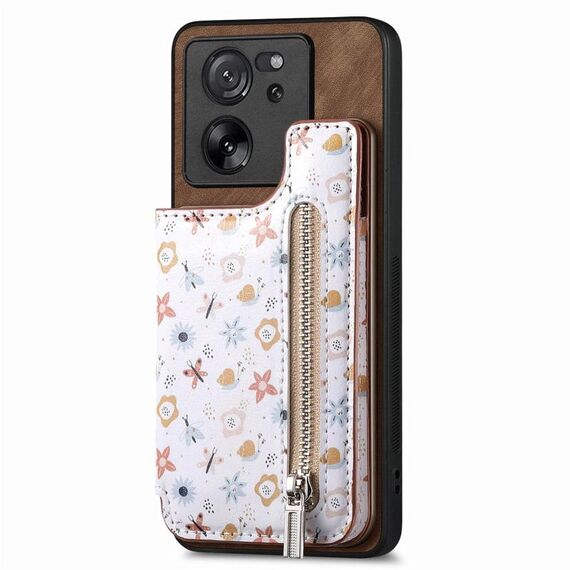 Per Xiaomi Mi 11 Lite Custodia per telefono posteriore con cerniera verniciata retrò (marrone)