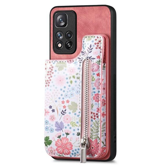Custodia per telefono posteriore con cerniera verniciata retrò per Redmi K40 (rosa)