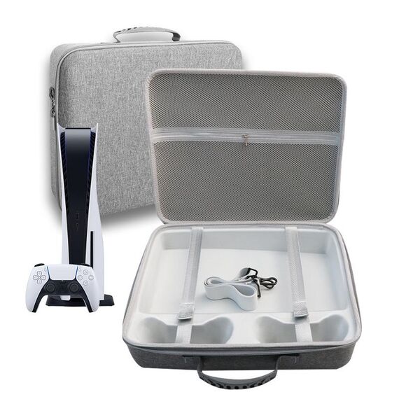 Custodia da trasporto per borsa di stoccaggio EVA per console di gioco PS5 Slim (1959 grigio)