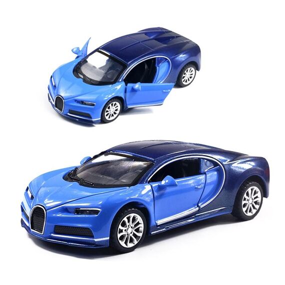 1:36 Modello di auto sportiva in lega di simulazione Giocattolo per bambini Macchina da forno Ornamento decorativo per torte (nero blu)