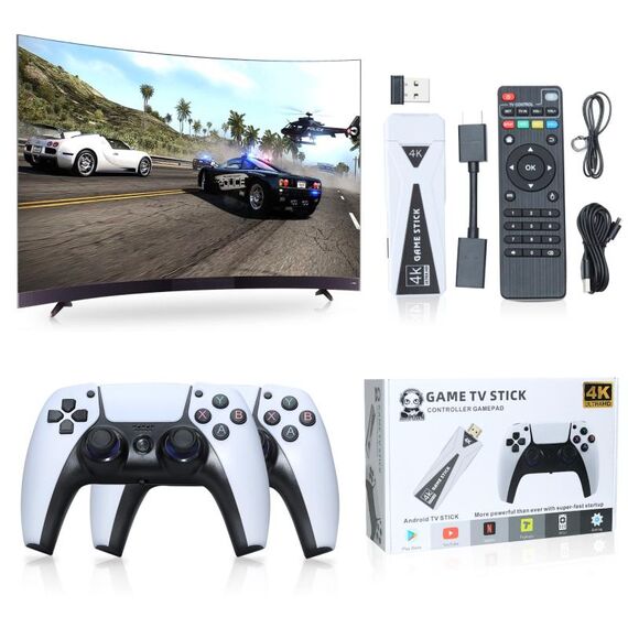 Console per videogiochi U10 64G 10000+ giochi Retro palmare 4K TV Game Stick Wireless Controller