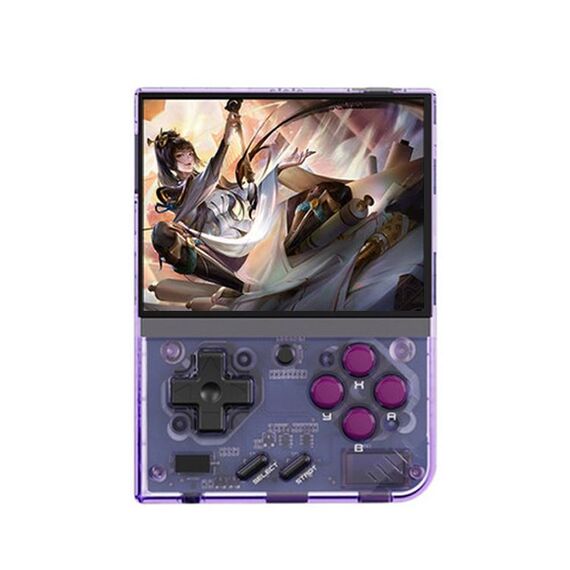 Miyoo Mini Plus Schermo IPS da 3,5 pollici Console di gioco portatile retrò 64 GB 15K Giochi (Viola trasparente)