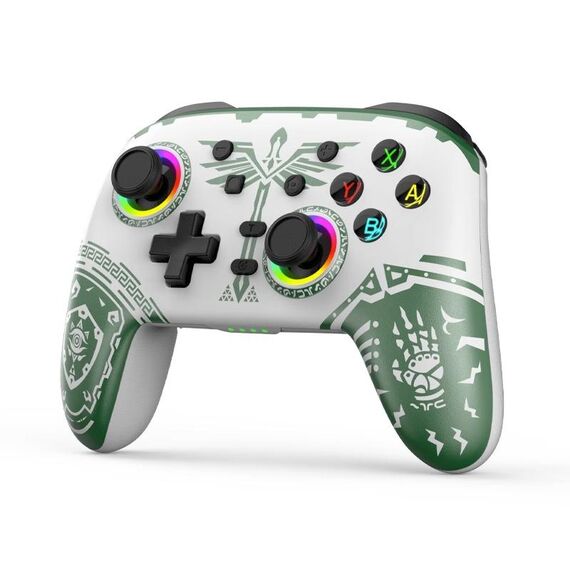 Gamepad di vibrazione somatosensoriale Bluetooth senza fili per Nintendo Switch/Switch PRO, colore: bianco verde