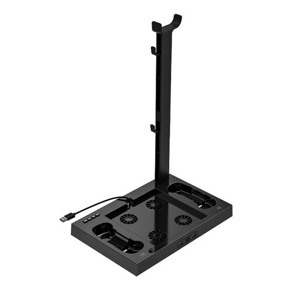 Iplay HBX-274 per Xbox Series X Host Base di dissipazione del calore multifunzionale con doppio caricatore per gamepad (nero)