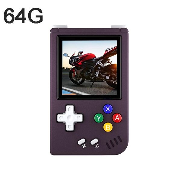 ANBERNIC RG Nano Sistema Linux IPS da 1,54 pollici Console di gioco retrò tascabile classica 64G 8000 giochi (viola scuro)