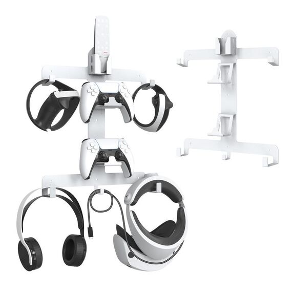 JYS JYS-P5158 Per PS5 VR2 Staffa di stoccaggio a parete Casco/Cuffie/Maniglia/Telecomando Mensola di stoccaggio a parete (Bianco)