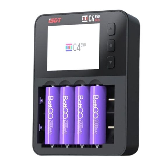 Caricabatterie intelligente per batteria al litio cilindrica ISDT C4 EVO NiMH/NiCd (nero)