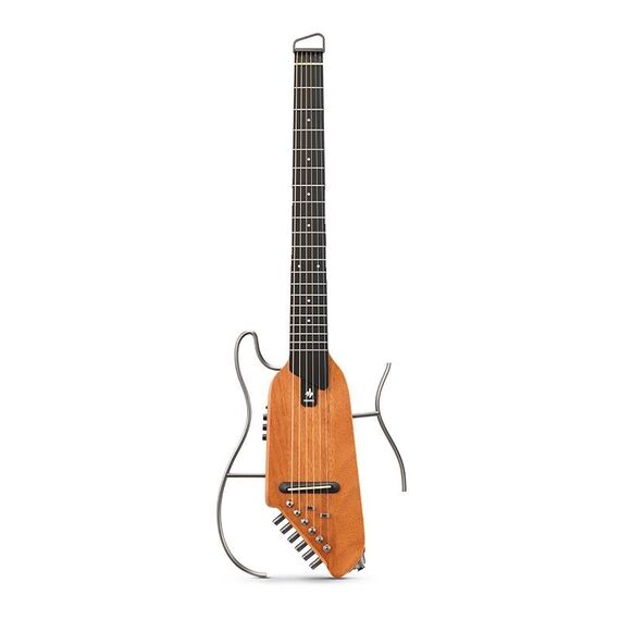 DONNER Chitarra acustica portatile staccabile da viaggio per chitarra silenziosa senza testa intelligente, stile: mogano