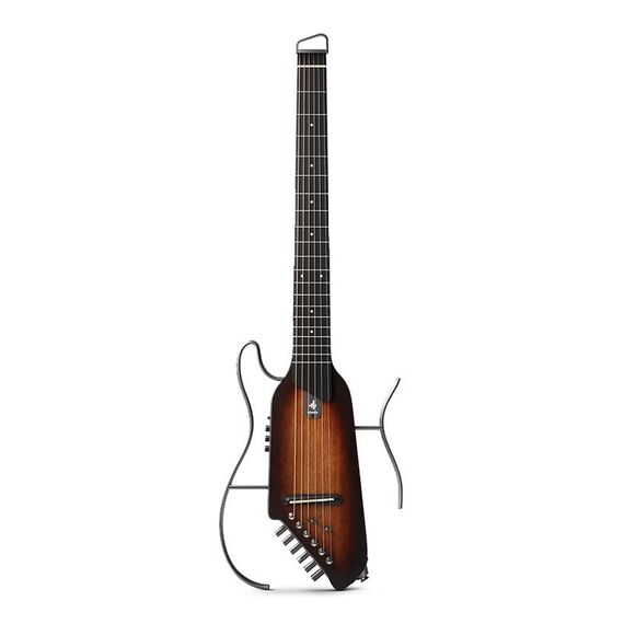DONNER Chitarra acustica portatile staccabile da viaggio per chitarra silenziosa senza testa intelligente, stile: colore mogano alba