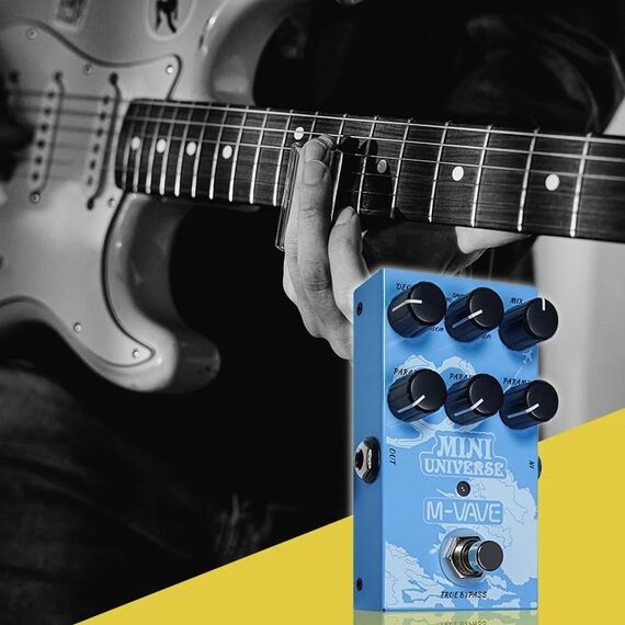 M-VAVE Effetti monoblocco per chitarra Effetti di riverbero con modellazione digitale (azzurro cielo)
