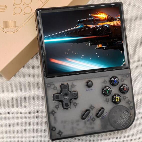 ANBERNIC RG35XX PLUS Console di gioco portatile Schermo IPS da 3,5 pollici Supporto TV HDMI 64 GB (Nero trasparente)