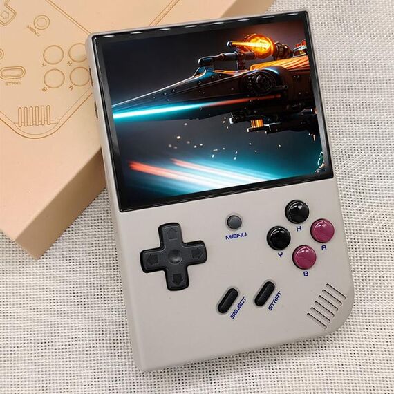 ANBERNIC RG35XX PLUS Console di gioco portatile Schermo IPS da 3,5 pollici Supporto TV HDMI 64 GB (grigio retrò)