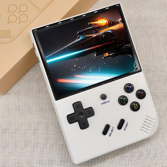 ANBERNIC RG35XX PLUS Console di gioco portatile Schermo IPS da 3,5 pollici Supporto TV HDMI 64 GB + 128 GB (Bianco)