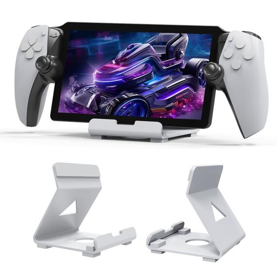 Supporto da tavolo per console di gioco JYS per portale PS/Steam Deck/ROG Ally/Switch/telefoni cellulari (bianco)