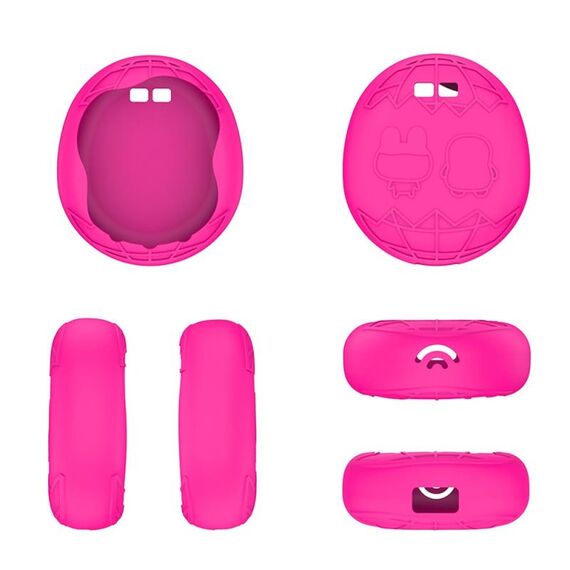 Per Tamagotchi UNI (2023) Custodia protettiva in silicone per macchina da gioco per animali domestici (rosa rossa luminosa)
