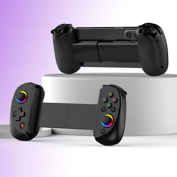 D8 Cellulare Stretch Band Light Gamepad Dual Hall Wireless Bluetooth Somatic Vibration Grip per PC / Android / IOS / Tablet / PS3 / PS4 / Switch, Colore: Nero