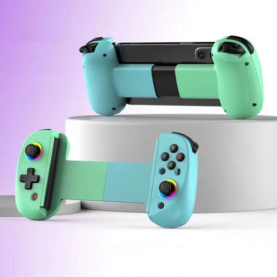 D8 Cellulare Stretch Band Light Gamepad Dual Hall Wireless Bluetooth Somatic Vibration Grip per PC / Android / IOS / Tablet / PS3 / PS4 / Switch, Colore: Verde Blu