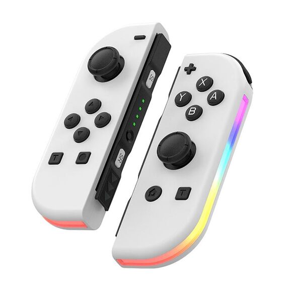 JOY-02 Maniglia da gioco sinistra e destra con luci RGB Body Feel Bluetooth Gamepad per Switch / Switch OLED / Switch Pro / Switch Lite / Switch Joycon (Bianco)