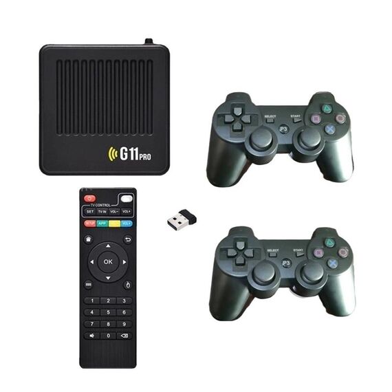 G11 PRO Macchina da gioco TV Box Doppio sistema HDMI HD 4K Retro Arcade, Stile: 64G+Maniglia di ricarica
