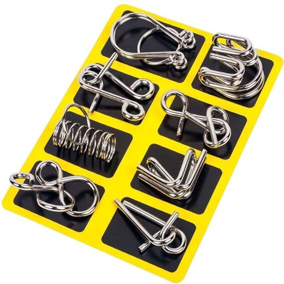 8 pezzi/set Intelligenza che sblocca i giocattoli educativi per bambini Nove anelli consecutivi Lu Ban Lock, stile: un modello giallo