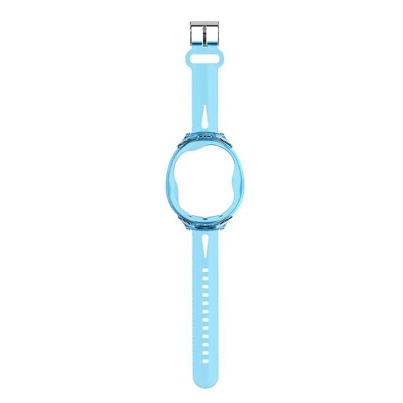 Custodia protettiva per cinturino dell'orologio integrata in silicone per Tamagotchi UNI (2023) Pet Game Machine (blu trasparente)