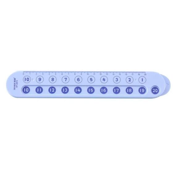 Righello di decomposizione matematica Montessori Scuola materna Bambini Numeri Addizione e sottrazione Ausili didattici per l'illuminazione aritmetica, Lunghezza: 25,5 cm (Blu)