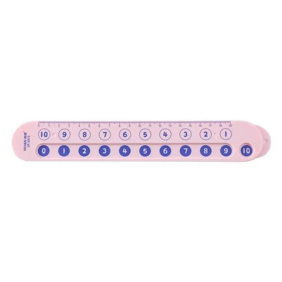 Righello di decomposizione matematica Montessori Scuola materna Bambini Numeri Addizione e sottrazione Ausili didattici per l'illuminazione aritmetica, Lunghezza: 25,5 cm (Rosa)
