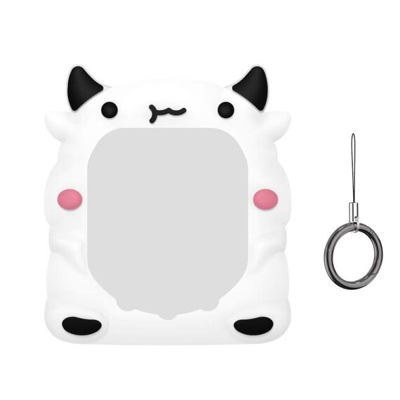 Custodia protettiva in silicone per console di gioco per animali domestici Tamagotchi UNI 2023 (mucca bianca)