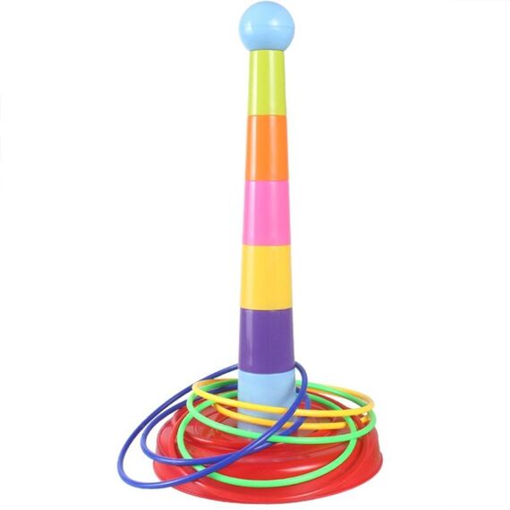 Cerchio da lancio staccabile per bancarella del mercato notturno Giocattoli per bambini Giochi genitore-figlio, specifiche: 1 torre 24 cerchi