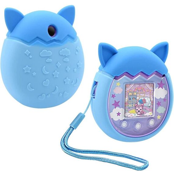 Per Tamagotchi Pix Cartoon Console di gioco elettronica per animali domestici Custodia protettiva in silicone antiscivolo e anticaduta (blu)