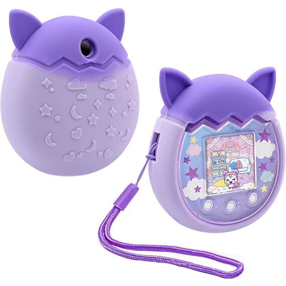 Per Tamagotchi Pix Cartoon Console di gioco per animali domestici elettronici Custodia protettiva in silicone antiscivolo e anticaduta (viola)