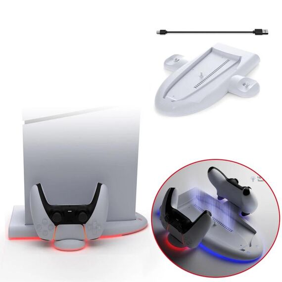 Per console PS5 Slim Base di ricarica multifunzionale DOBE con luce RGB