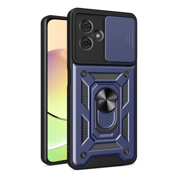 Per Motorola Moto G54 5G EU Custodia scorrevole per fotocamera con design TPU ibrido per PC (blu)