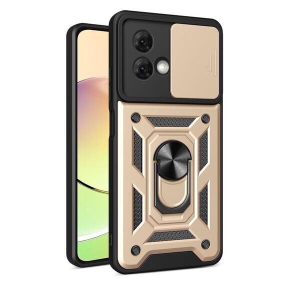 Per Motorola Moto G84 Custodia scorrevole per fotocamera con design TPU ibrido per PC (Oro)