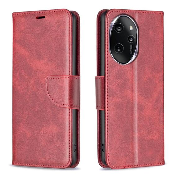 Per Honor 100 Pro Custodia in pelle di agnello con texture in puro colore Flip (Rosso)