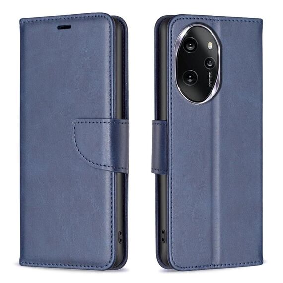 Per Honor 100 Pro Custodia in pelle di agnello con texture in puro colore Flip (blu)