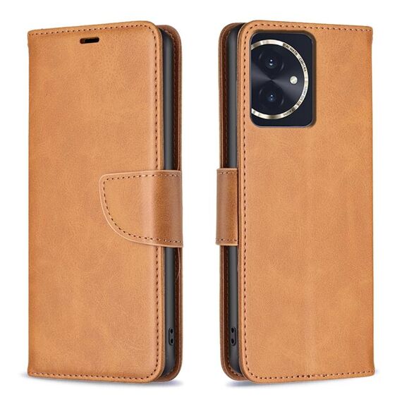 Per Honor 100 Custodia in pelle di agnello con texture in puro colore Flip (giallo)