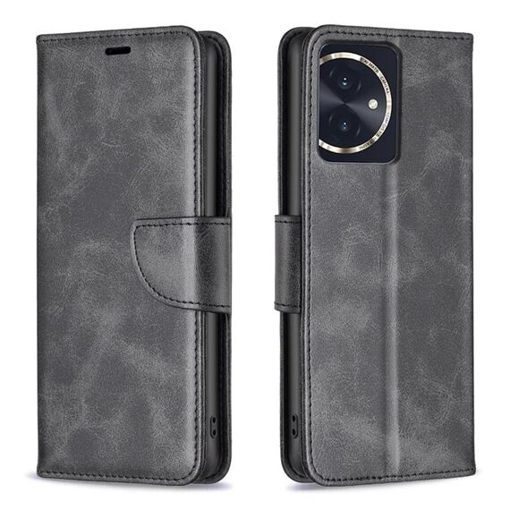 Per Honor 100 Custodia in pelle di agnello con texture in puro colore Flip (Nero)
