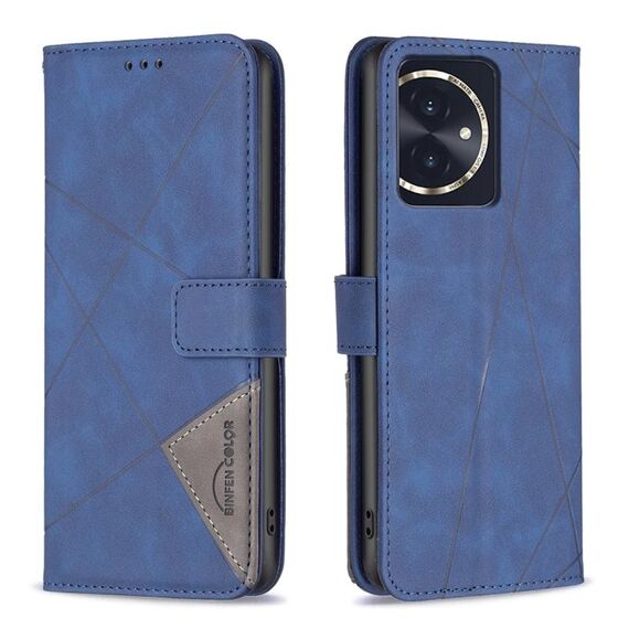 Per Honor 100 Custodia per telefono in pelle con texture rombo con fibbia magnetica (blu)