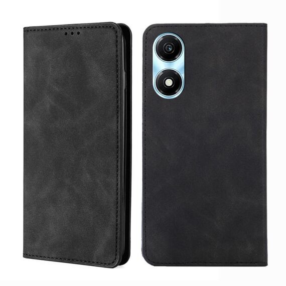 Custodia per telefono in pelle magnetica per Honor X5 Plus 4G / Play 40C Skin Feel (nera)