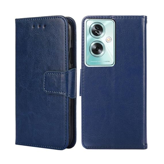 Per la custodia del telefono in pelle con texture cristallo OPPO A79 5G (blu reale)