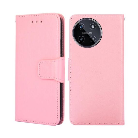 Custodia per telefono in pelle con texture cristallo Realme 11 4G (rosa)