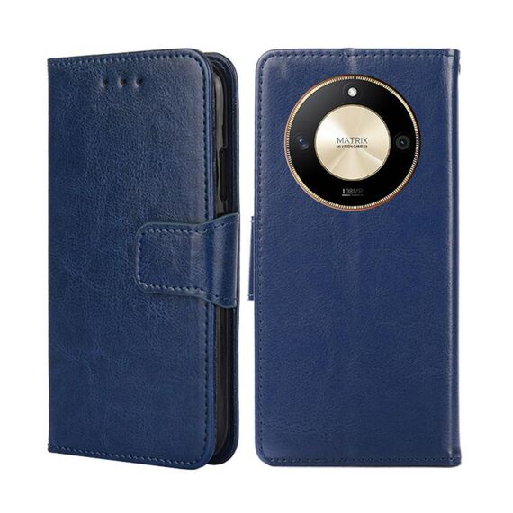 Custodia per telefono in pelle con texture cristallo per Honor X50 5G (blu reale)