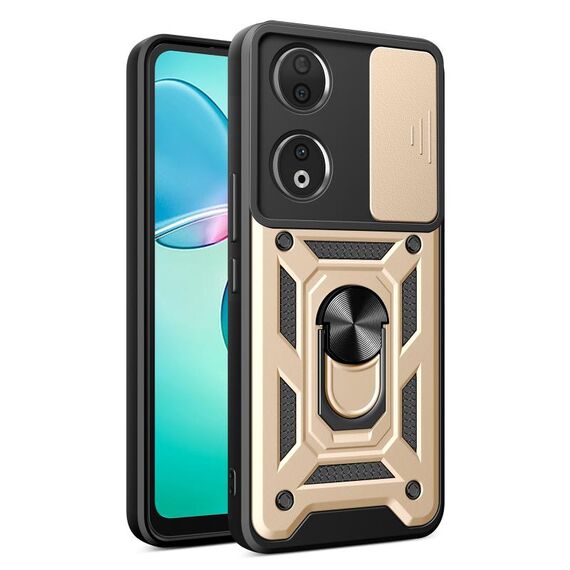 Per Honor 90 5G Cover per fotocamera scorrevole Design TPU + Custodia per PC (Oro)